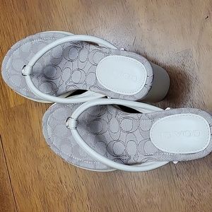 Coach platform flip flops new
